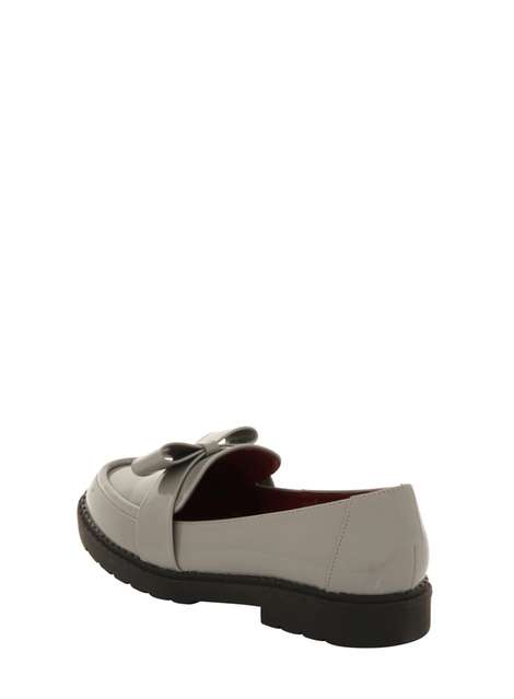 **London Rebel Patent effect bow loafers